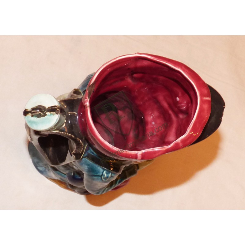 French soldier majolica pitcher, late 19th century