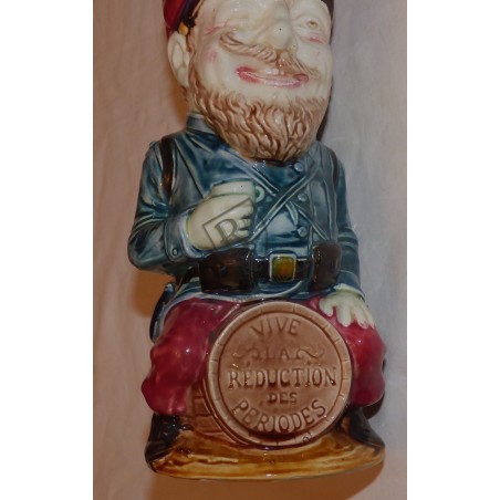French soldier majolica pitcher, late 19th century