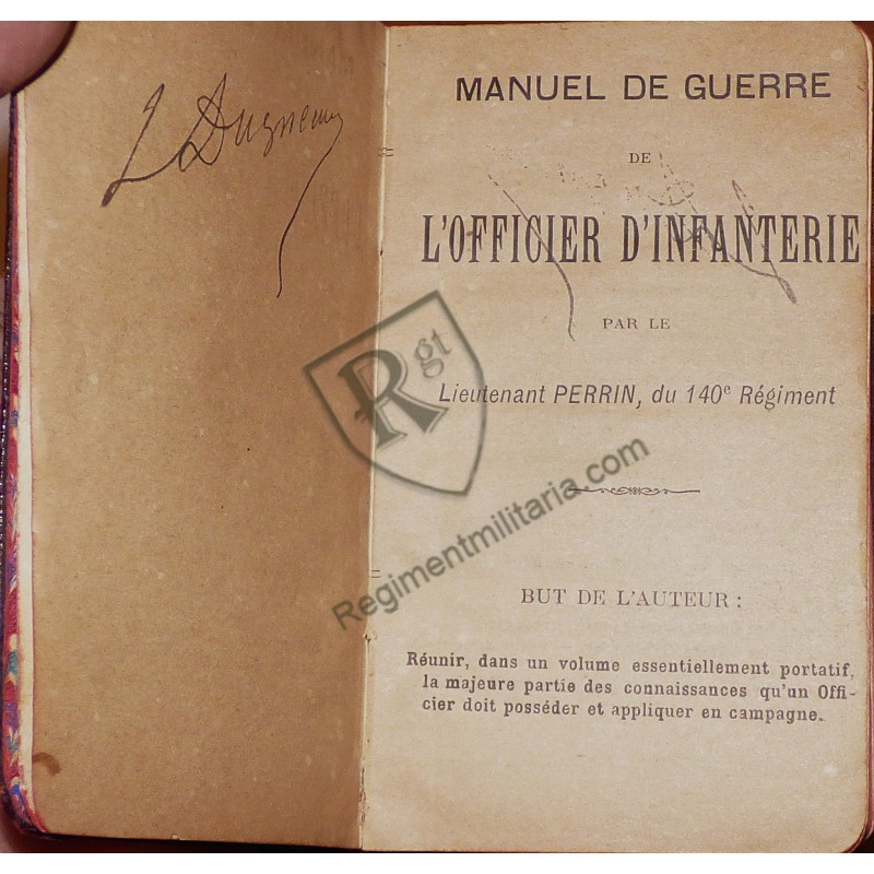 Manuel de guerre Officier infanterie 1895
