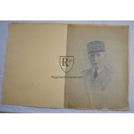 Rare Marechal PETAIN large silk from Lyon 1941.