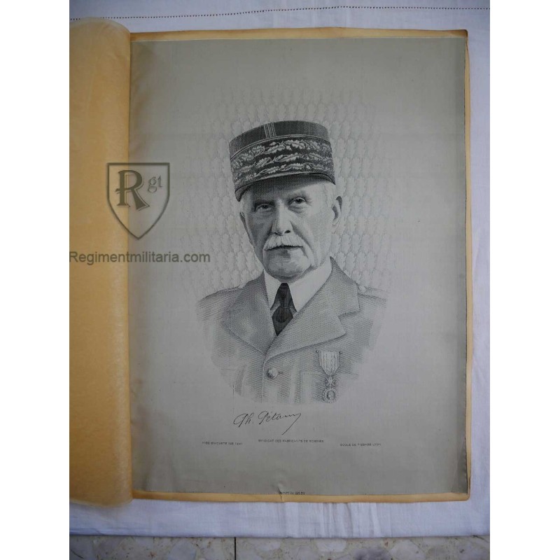 Rare Marechal PETAIN large silk from Lyon 1941.