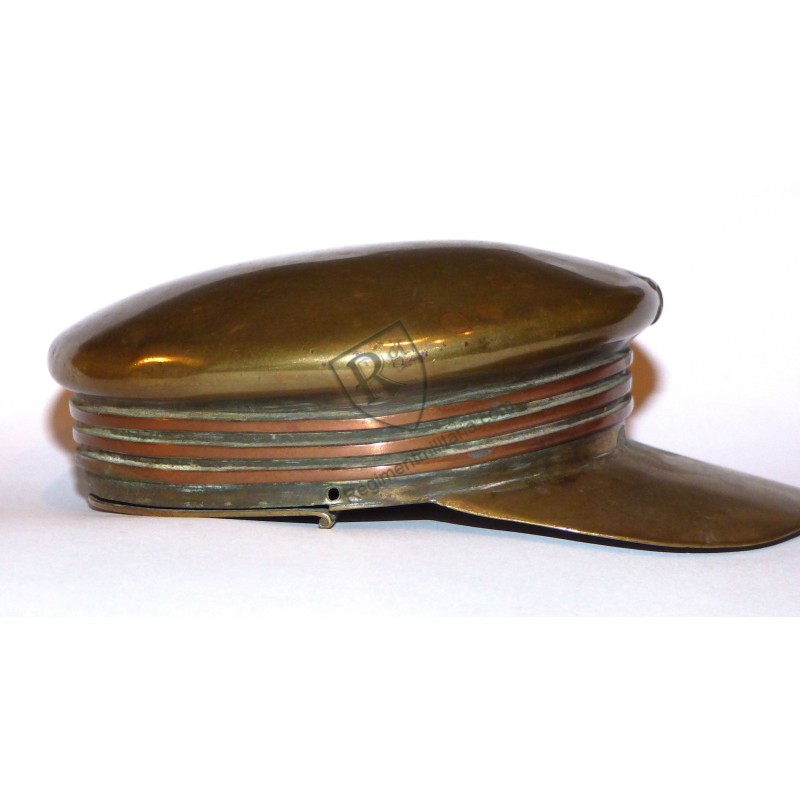 Trench art - snuffbox  Navy cap