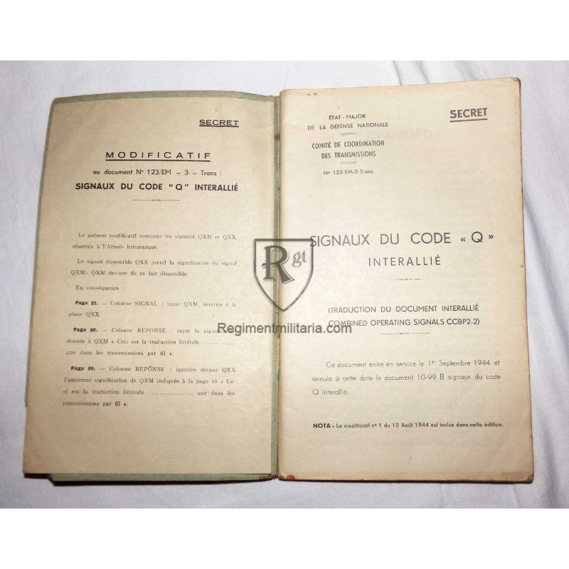 Book SECRET 1944 "Signaux du code Q Interallié"