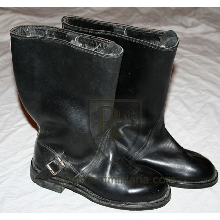 Black leather flying boots.