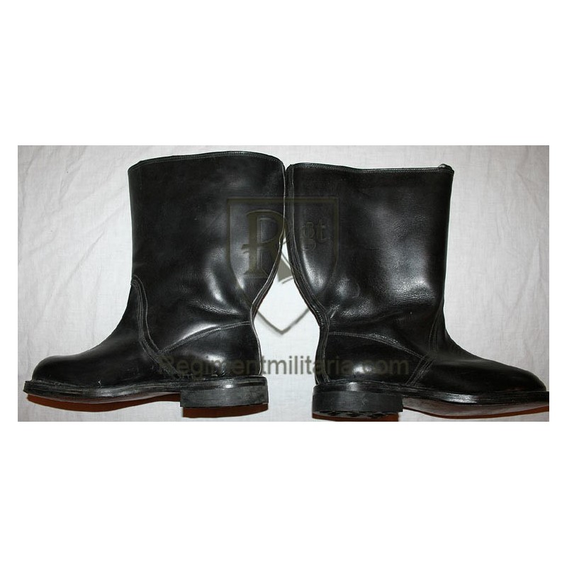 Black leather flying boots.