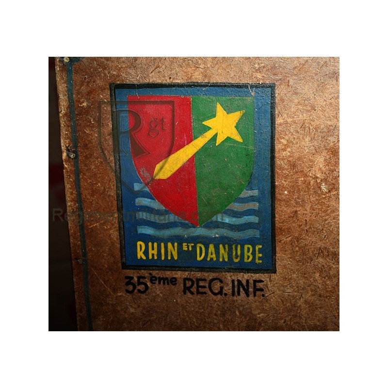 Hand painted suitcase from soldier of 35 infantry Regt- RHIN ET DANUBE.