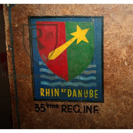 Hand painted suitcase from soldier of 35 infantry Regt- RHIN ET DANUBE.