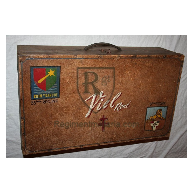 Hand painted suitcase from soldier of 35 infantry Regt- RHIN ET DANUBE.