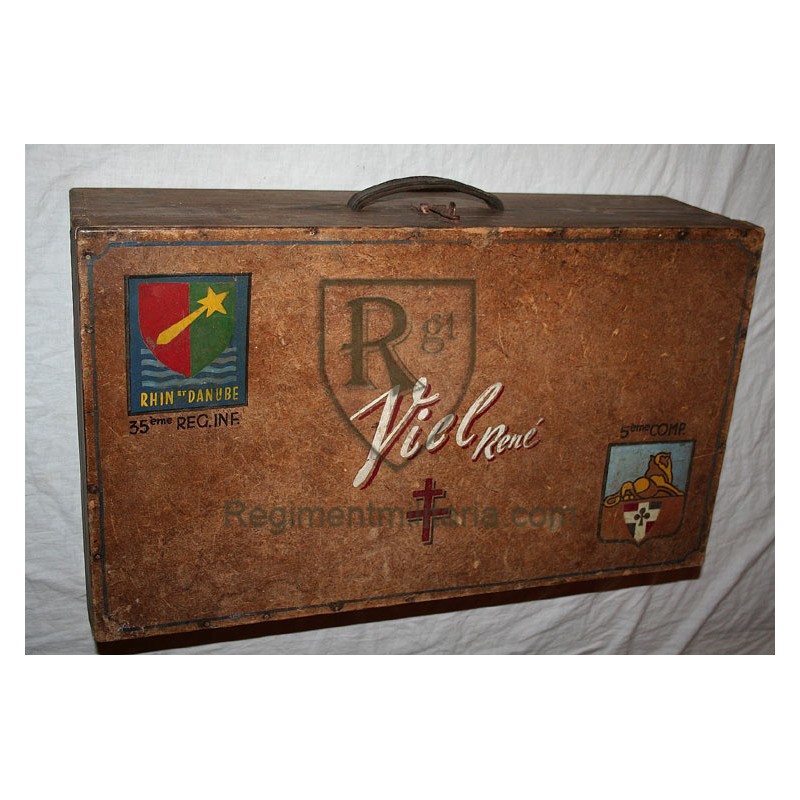 Hand painted suitcase from soldier of 35 infantry Regt- RHIN ET DANUBE.