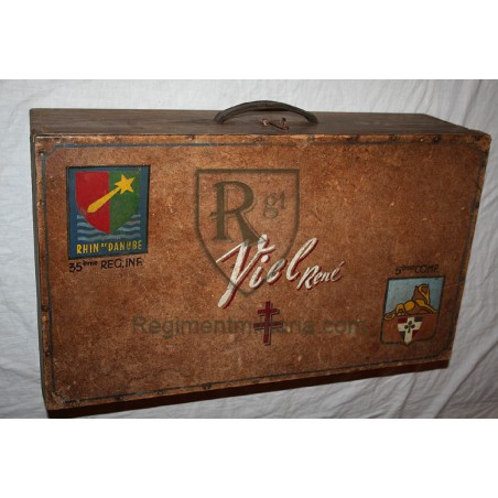 Hand painted suitcase from soldier of 35 infantry Regt- RHIN ET DANUBE.