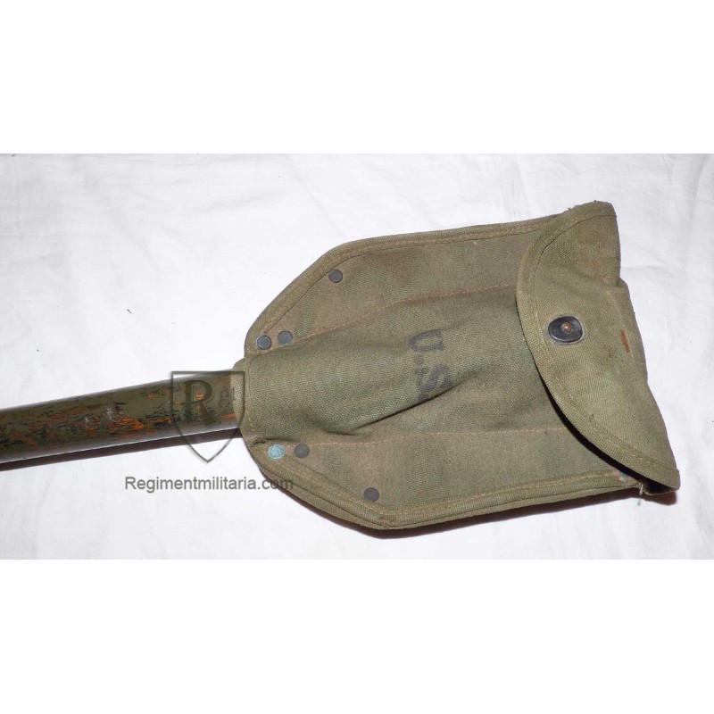 M-1943 Folding Shovel, dated 1943 with OD7 sheath.