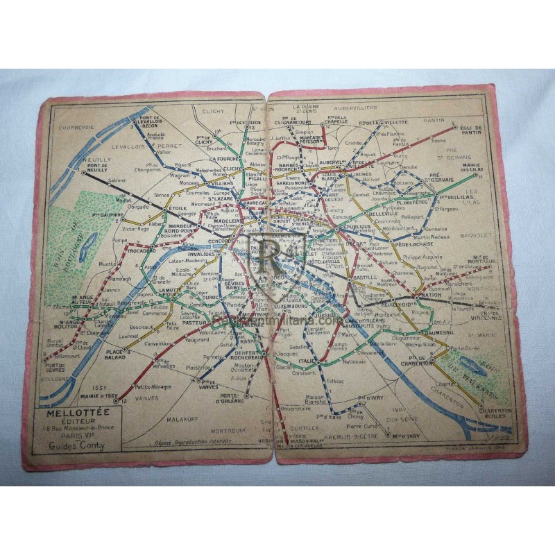 Plan Metro de paris 1945