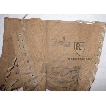 M-1938 scarce Size 6 gaiters 1942 dated.