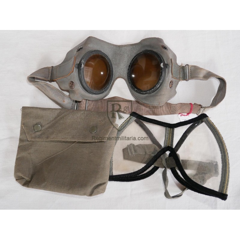 Light grey leather googles