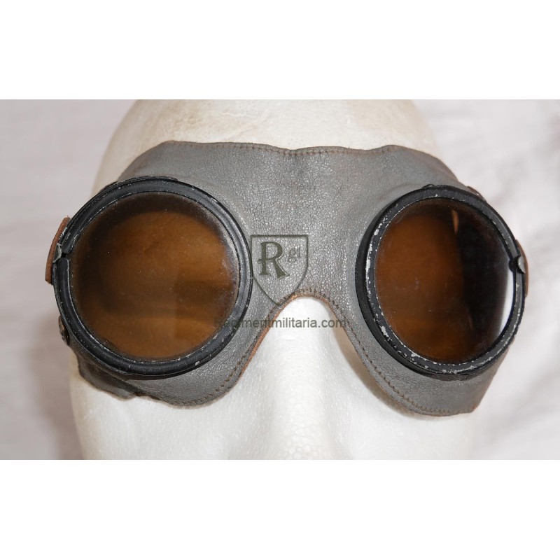 Light grey leather googles