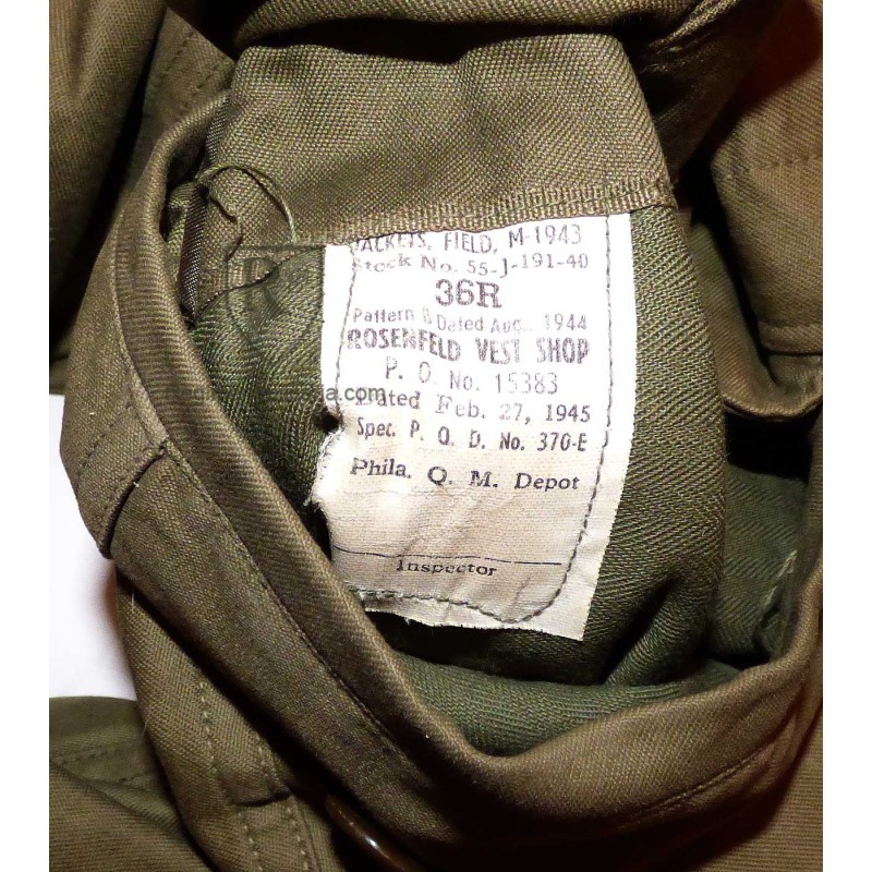 U.S. M1943 Field Jacket Size 36R.