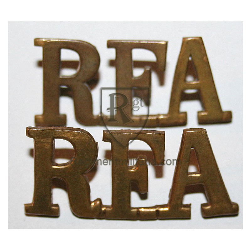 Brass pair of RFA tittle.