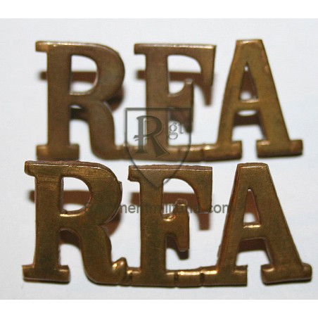 Brass pair of RFA tittle.