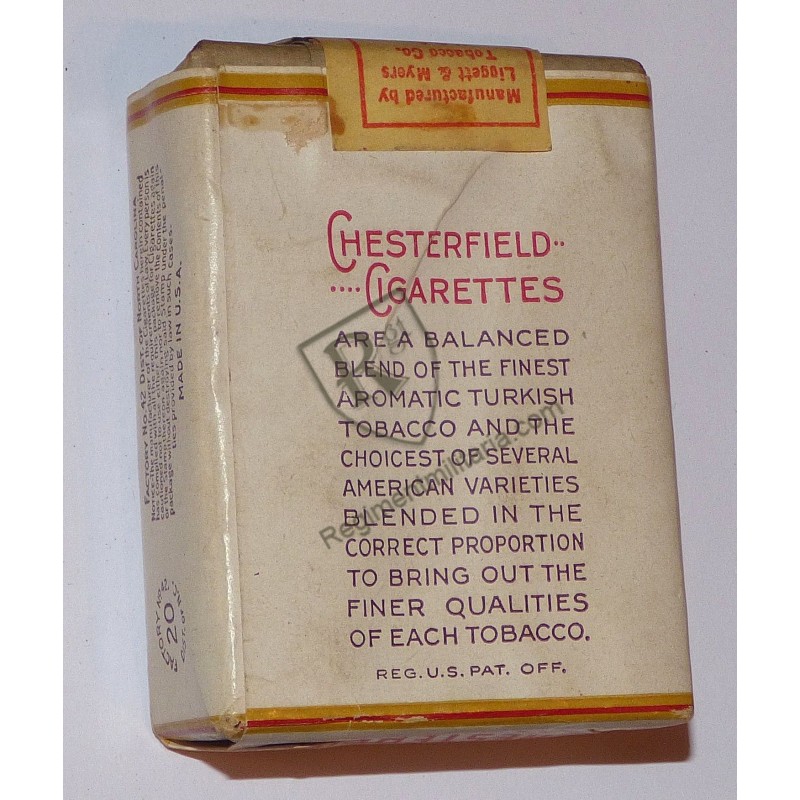 CHESTERFIELD cigarettes box