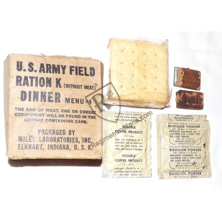 Field Ration K DINNER Menu 4 datée1943