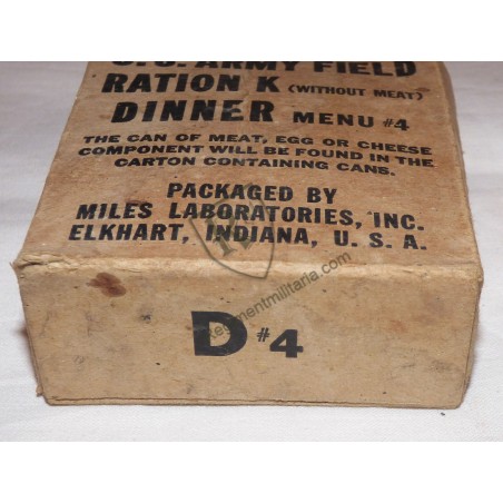 Field Ration K DINNER Menu 4 datée1943