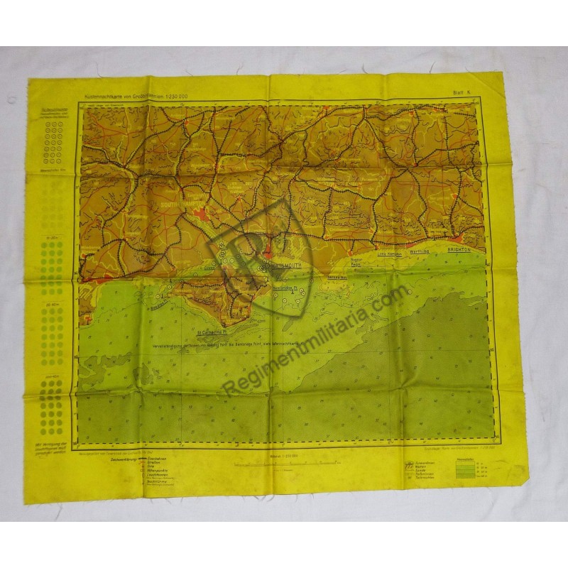 1942 Luftwaffe Night Flight map PORTMOUTH