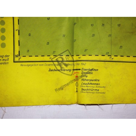 1942 Luftwaffe Night Flight map PORTMOUTH