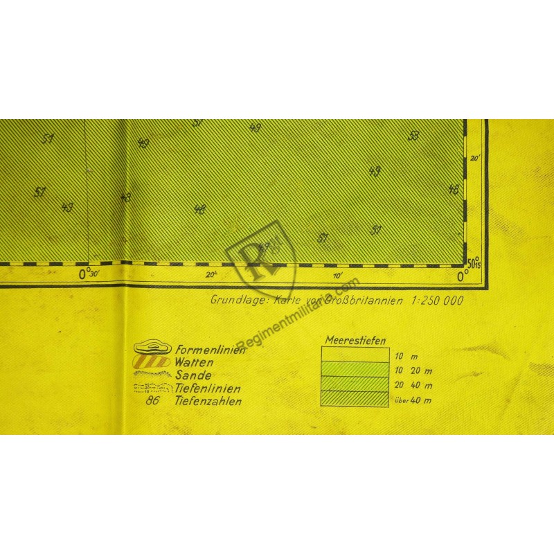 1942 Luftwaffe Night Flight map PORTMOUTH