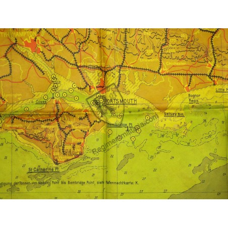 1942 Luftwaffe Night Flight map PORTMOUTH