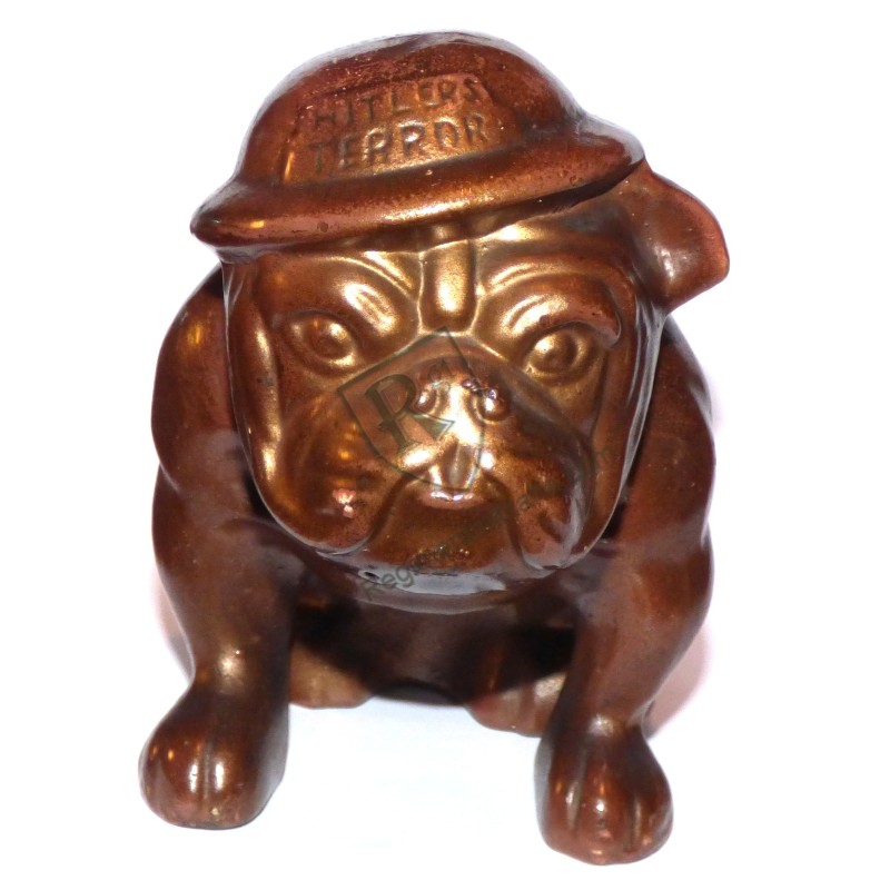 Brown ceramic HITLER'S TERROR BULLDOG WW2 Brown ceramic HITLER'S TERROR BULLDOG WW2