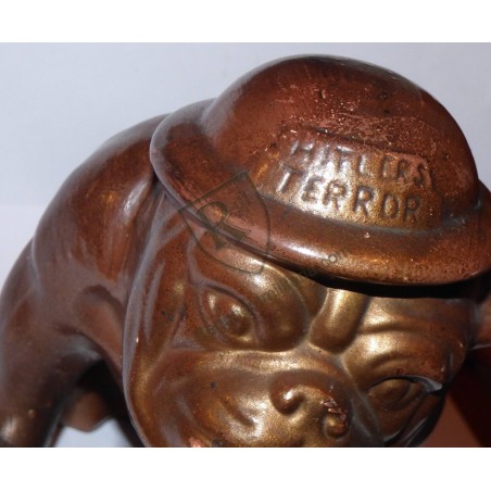 Brown ceramic HITLER'S TERROR BULLDOG WW2