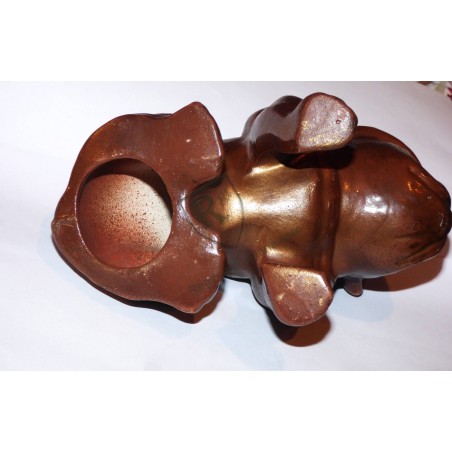 Brown ceramic HITLER'S TERROR BULLDOG WW2